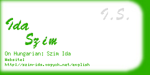 ida szim business card